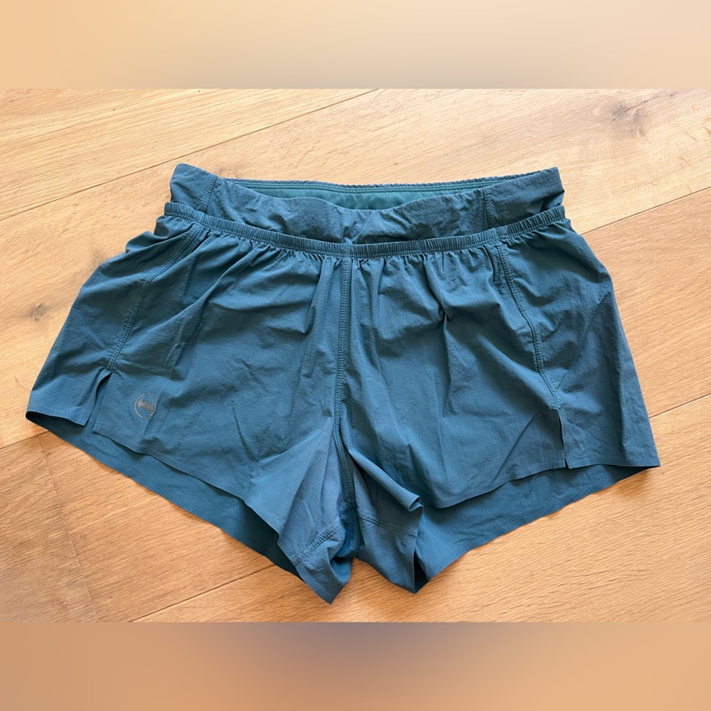 Janji women’s running shorts with pockets all around. Turquoise XS.